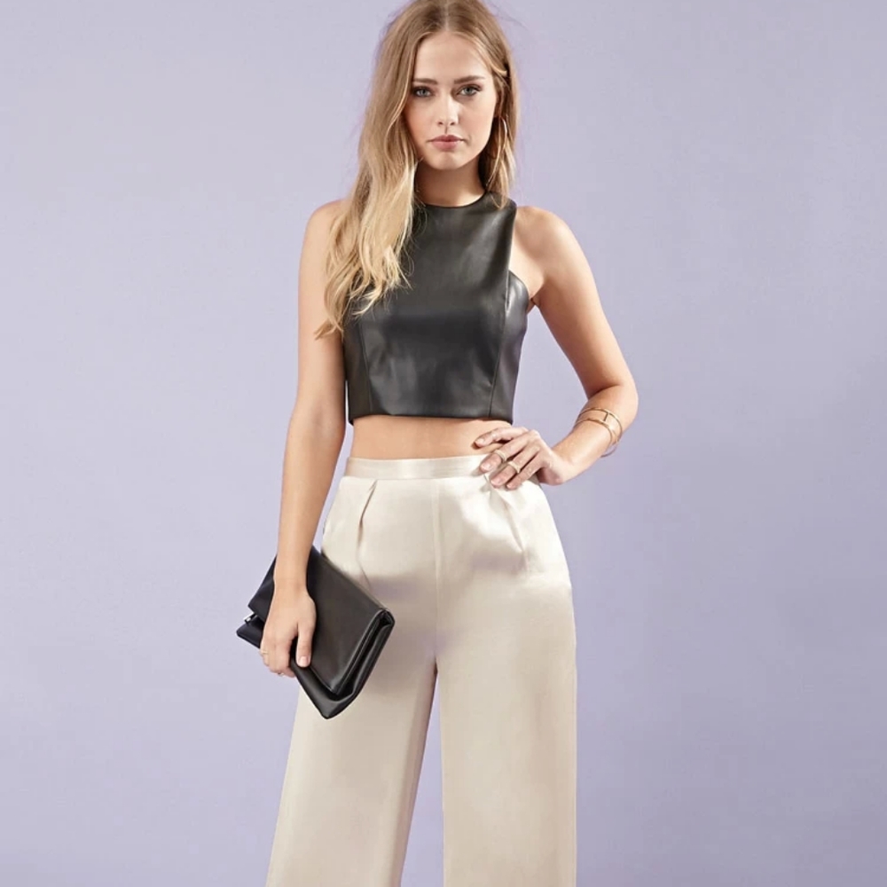 Faux Leather Crop Top